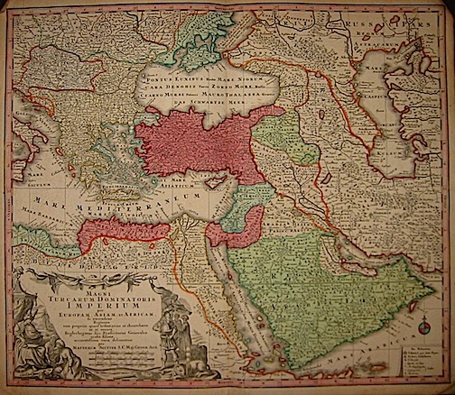 Seutter Matthaeus (1678-1757) Magni Turcarum Dominatoris Imperium per Europam, Asiam, et Africam...accuratissima cura delineatum... 1740 ca. Augsburg